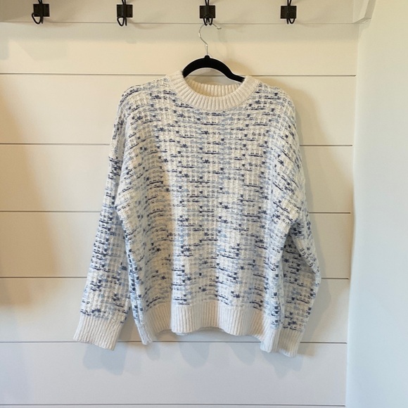 Grey Bandit Sweaters - Grey Bandit Beauutiful Women's White and Blue Size Small Oversized Sweater